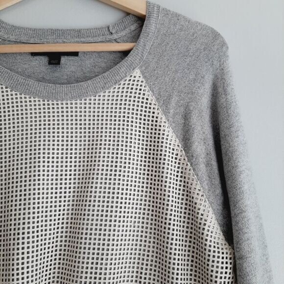 BANANA REPUBLIC Color-Block Mixed Media Crewneck Fine Knit Sweater Top Sz M - Picture 6 of 11